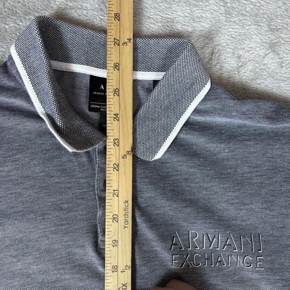 Armani Exchange A|X Mens XL HeatherGray Polo Shirt Short Sleeve - Picture 5 of 6